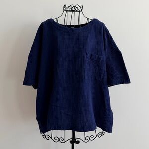 Caslon Deep Blue Short Sleeve Top